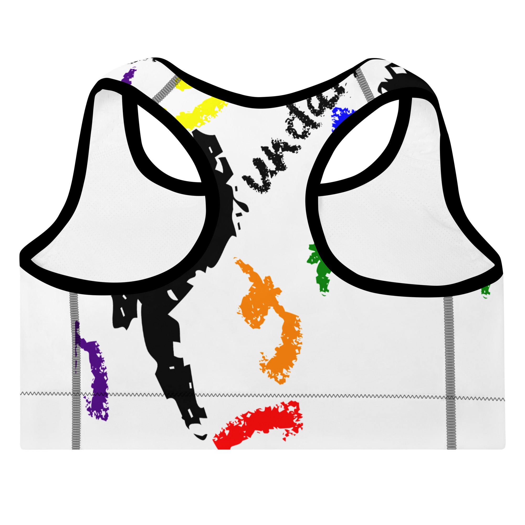 Colorful Crayon RB Padded Sports Bra