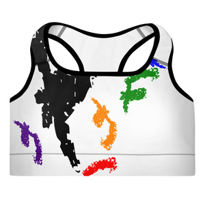 Colorful Crayon RB Padded Sports Bra