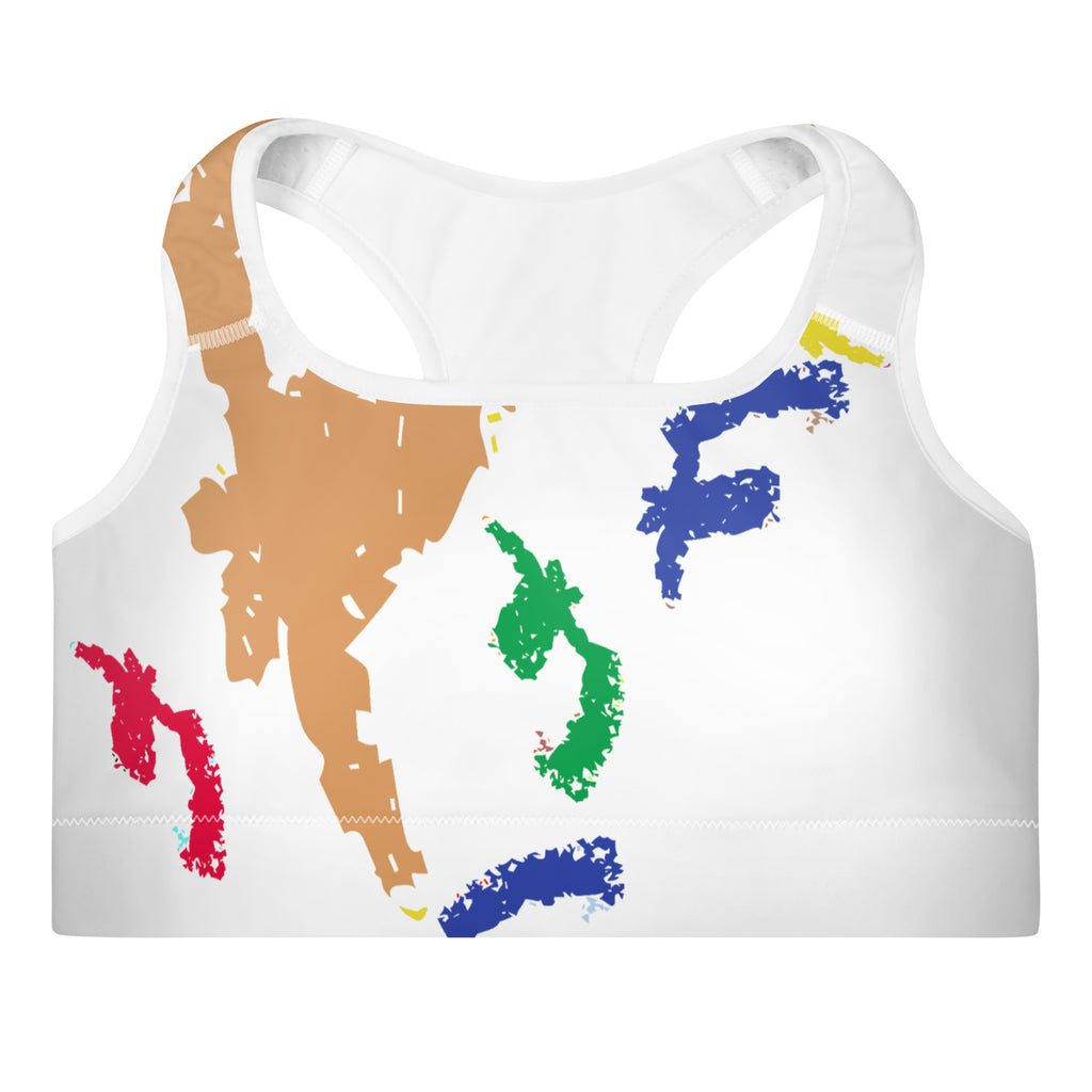 Colorful Crayon Jif Padded Sports Bra