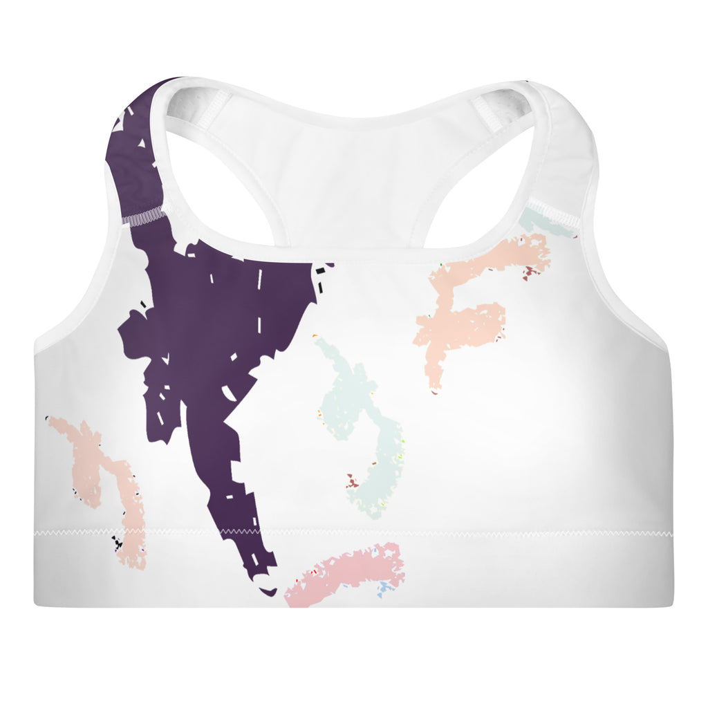 Colorful Crayon Primary Padded Sports Bra