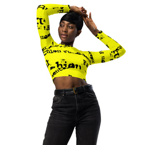 Last D Recycled long-sleeve crop top Yellow