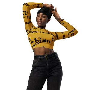 Last Dayz Recycled long-sleeve crop top Yellow Ochre