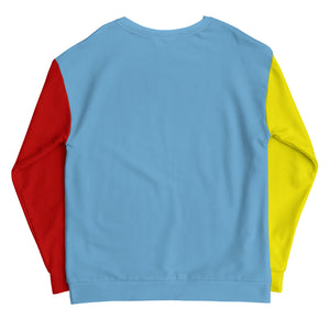 Unisex Sweatshir Bright Blue/Varsity Maize/Fire Red