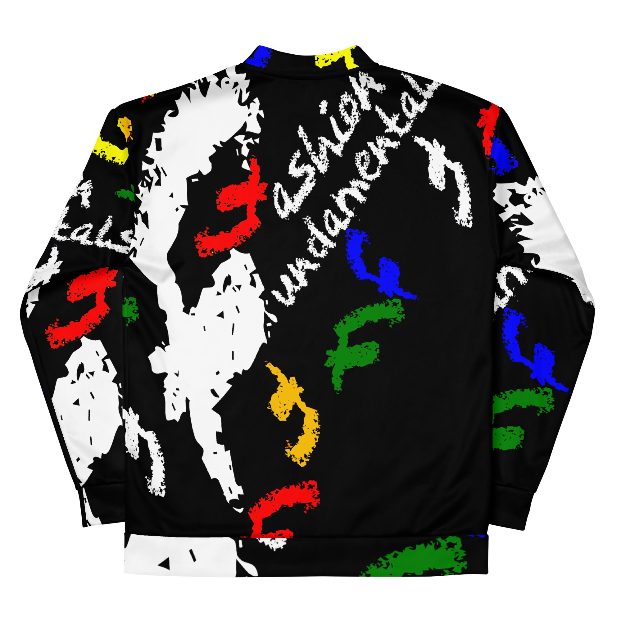 Colorful Crayon RB Blk Unisex Bomber Jacket