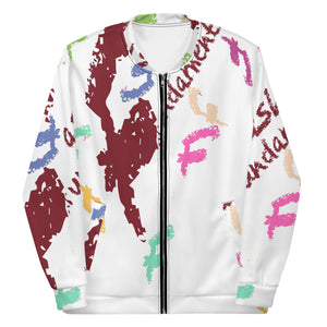 Colorful Crayon Maroon Unisex Bomber Jacket