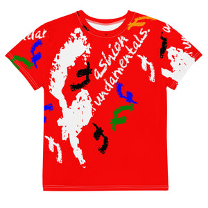 Red Colorful Crayon Youth crew neck t-shirt