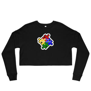 Vintage Puzzle Crop Sweatshirt