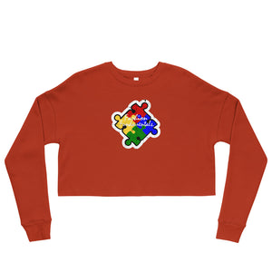 Vintage Puzzle Crop Sweatshirt