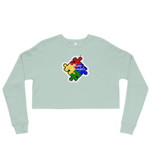 Vintage Puzzle Crop Sweatshirt